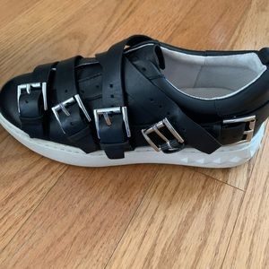 Ash black leather buckle sneakers size 36